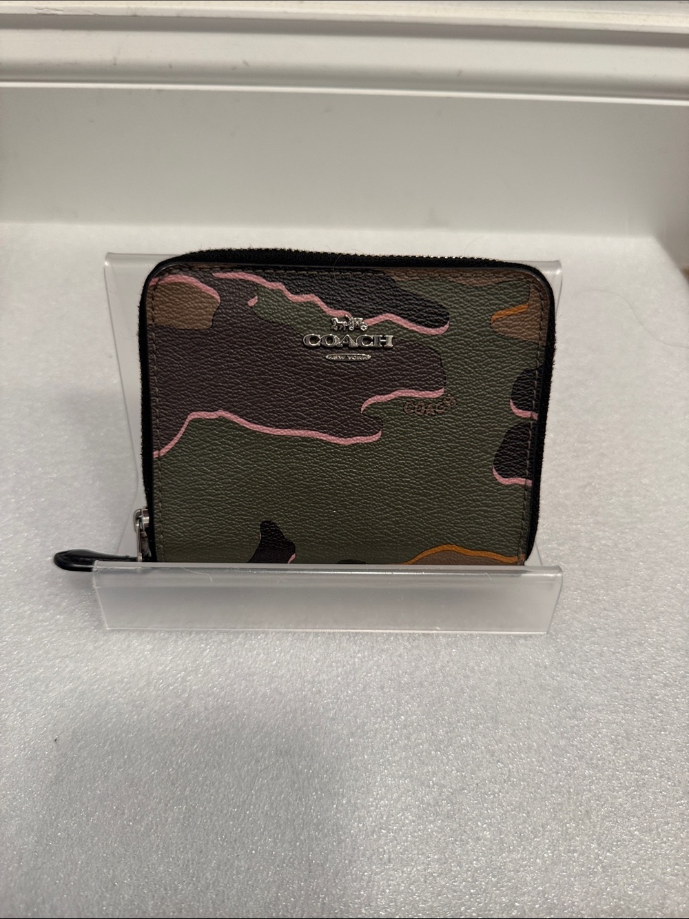 Coach camouflage camo small zip around wallet
